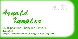 arnold kampler business card